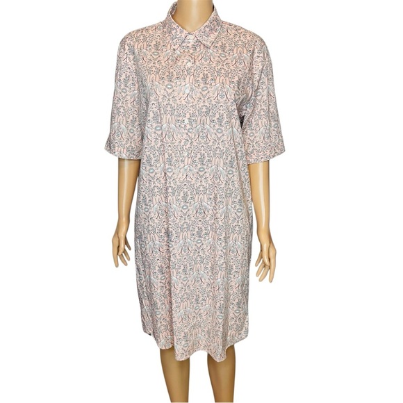 J. McLaughlin Arisa Cotton Popover NWT Floral Bird  Shirt Dress sz XL - Picture 2 of 14